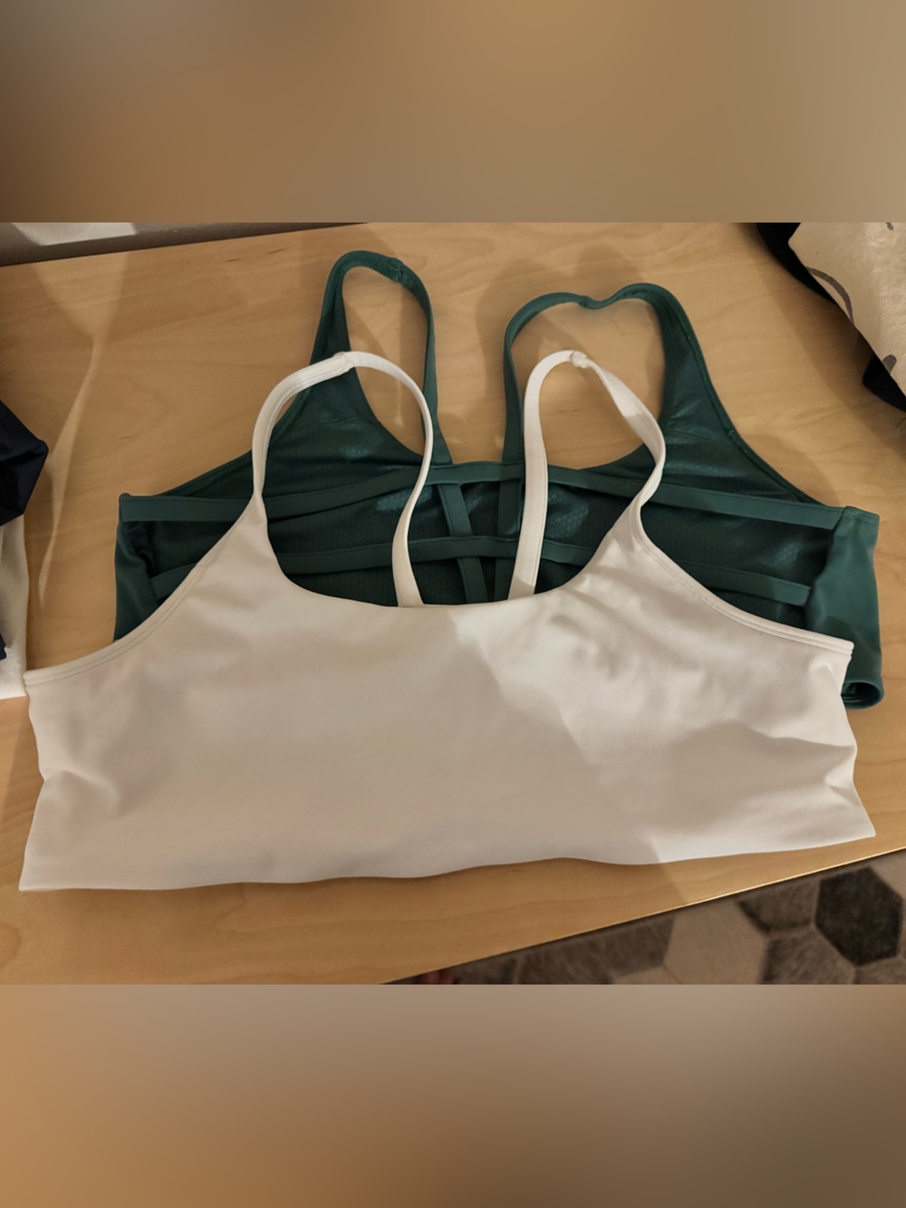 Vulture - White & Green sports bras